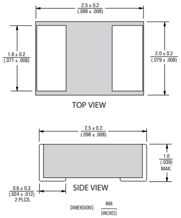 Mechanical Drawing - Bourns SRP2510PA Shielded Power Inductors